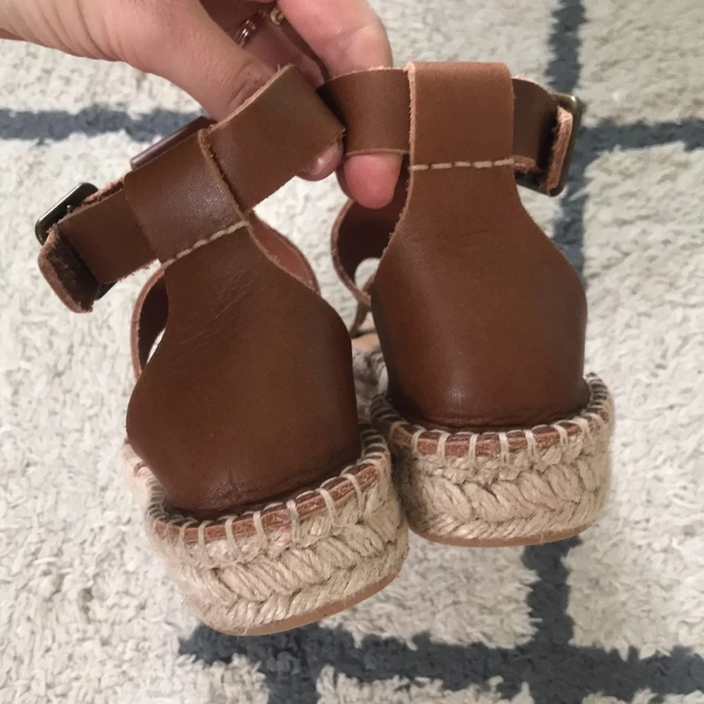 Soludos espadrille platform sandal tan leather size 7 - Picture 4 of 7